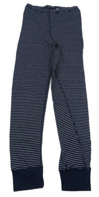 Tmavomodro-bílé pruhované pyžamové kalhoty H&M