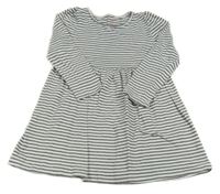 Bílo-šedé pruhované bavlněné šaty H&M