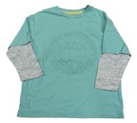 Mátovo-šedé triko s 3D dinosaurem F&F