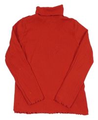 Červené žebrované triko s rolákem M&S