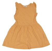 Oranžové bavlněné šaty s volánky H&M