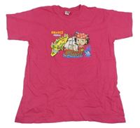 Růžové tričko s potiskem 