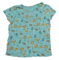 Tyrkysové tričko se zvířátky 