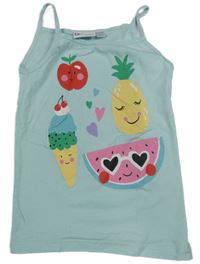 Světlemodrý top s ovocem Distra