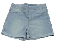 Světlemodré elastické riflové kraťasy H&M