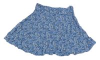 Modrá lehká květovaná sukně New Look