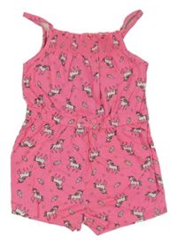 Neonově růžový letní overal s jednorožci Primark 