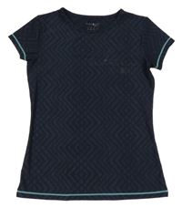 Tmavomodré vzorované sportovní funkční tričko Manguun 