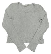 Šedé vzorované crop triko s krajkou H&M