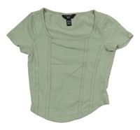 Světlekhaki crop tričko zn. New Look