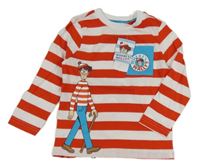 Nové - červeno-bílé pruhované triko - Kde je Waldo? 