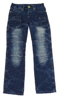 Tmavomodré rifle zmačkaného vzhledu Y.F.K.