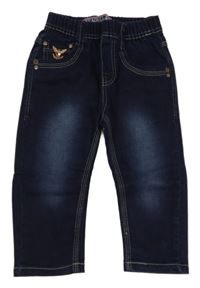 Tmavomodré teplákové rifle 