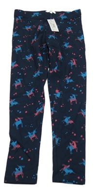 Nové - tmavomodré legíny s jednorožci Bluezoo