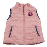 Světlerůžová prošívaná funkční šusťáková zateplená vesta s koníkem crane