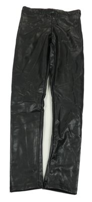 Černé koženkové kalhoty H&M