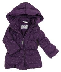 Lilkováí prošívaná šusťáková zimní balonová parka se srdíčky a odepínací kapucí Topomini