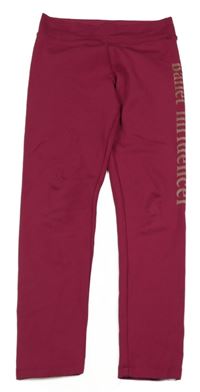 Vínové sportovní legíny s nápisem lefties