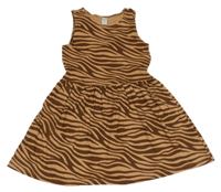 Hnědo-tmavohnědé vzorované šaty dopodopo