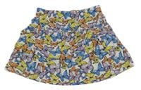 Bílá vrstvená sukně s barevnými motýlky name it.