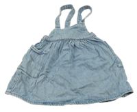 Světlemodré šisované cargo riflové šaty ZARA