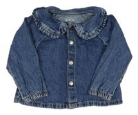 Modrá šisovaná riflová košilová bunda s límečkem PRIMARK