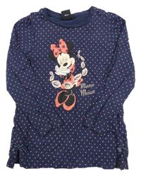 Tmavomodré puntíkaté triko s Minnie Disney