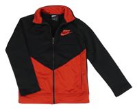 Černo-červená propínací sportovní mikina s logem Nike