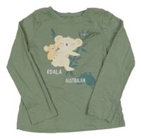 Olivové pyžamové triko s koalami Topolino