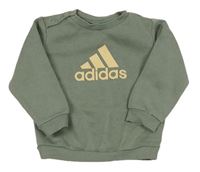 Khaki mikina s logem Adidas