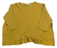 Okrová žebrovaná lehká oversize mikina Zara