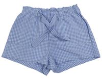 Modro-světlemodré kostkované kraťasy s páskem H&M