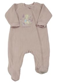 Růžový žebrovaný fleecový overal s Peter Rabbit Tu