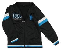 Černá sportovní propínací mikina s výšivkou U.S. Polo Assn.