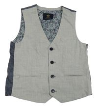 Šedá melírovaná slavnostní vesta Next