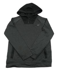 Antracitovo-černá sportovní mikina s nášivkou a kapucí Primark