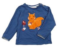 Tmavomodré triko s veverkou Blade&Rose