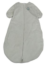 Bílý chlupatý podšitý spací pytel s mrakem a kapucí Ergee