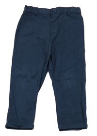 Tmavomodré plátěné kalhoty Primark