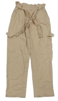 Béžové cargo teplákové kalhoty s páskem Dopodopo
