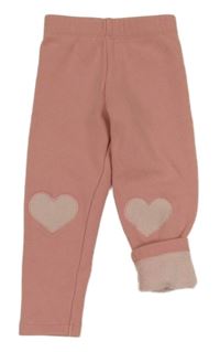 Starorůžové zateplené legíny se srdíčky Nutmeg