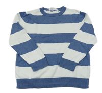 Tmavomodro-bílý pruhovaný svetr H&M