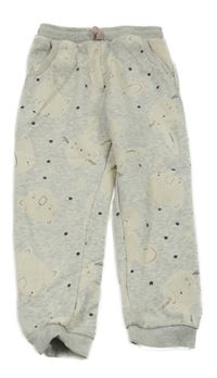 Světlešedé melírované tepláky se zvířaty Nutmeg