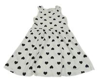 Bílé bavlněné šaty se srdíčky C&A