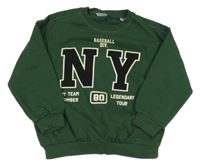 Tmavozelená mikina s nápisem Zara