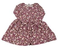 Vínové květované bavlněné šaty Dopodopo