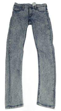 Modré plísňové skinny fit rifle H&M