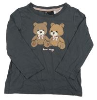 Antracitové triko s medvědy H&M