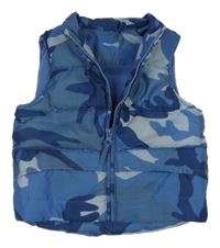 Modrá army šusťáková zateplená vesta St. Bernard