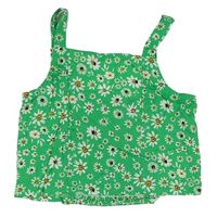 Zelený květovaný crop top Nutmeg